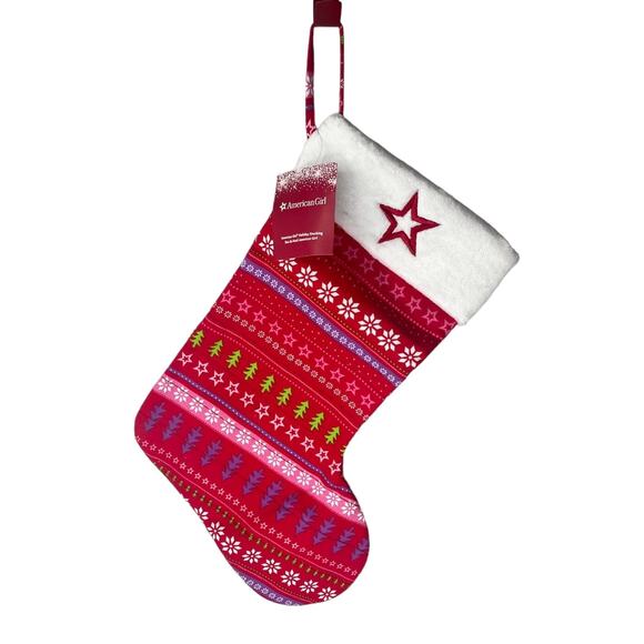 NEW American Girl 20" HOLIDAY CHRISTMAS STOCKING Fair Isle Quilt Holds 18" Doll - Picture 2 of 6